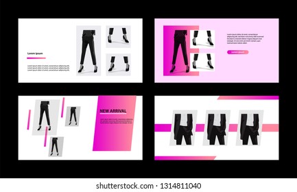 Modern banner template. Minimal peach, pink violet vibrant color in white background.  For social media post, profile header, headline, advertisement, web banner, flyer, poster and catalog.