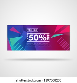 
Modern banner template with polygon, bright patterns
