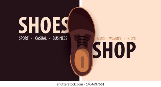 Modern banner template for Shoes Shop. Vector Illustration