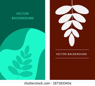 Modern banner template for Social network. Abstract background with plant elements. Vector illustration