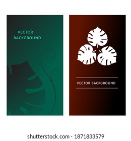 Moderna plantilla de banner para la red social. Resumen del fondo con elementos vegetales. Ilustración del vector