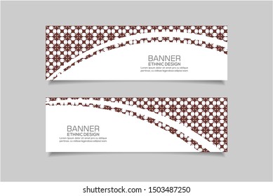 Modern banner templates with ethnic pattern concept design.