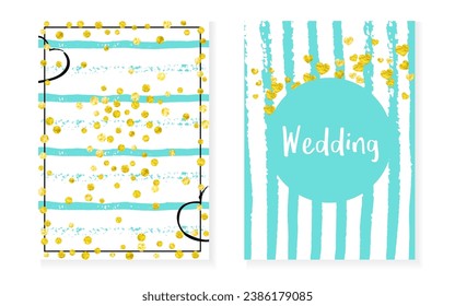 Modern Banner. Turquoise Xmas Art. Abstract Wallpaper. Celebration Illustration Set. Stripe Holiday Design. Mint Invite. White Birthday Particles. Golden Modern Banner