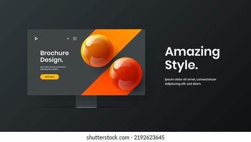 Modernes Vektordesign-Konzept für Banner. Premium-Computer-Monitor-Übersicht über das Layout der Website.