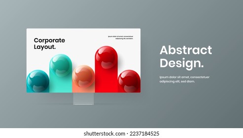 Modern banner vector design layout. Original desktop mockup landing page template.