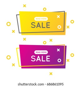 Modern banner vector template. Summer frame
