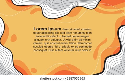 Modern banner wavy shape in hand drawing. Flat design abstract background