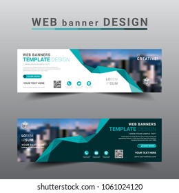 Modern banner web template. Exhibition advertising presentation abstract background, Flat style vector illustration artwork rectangle size.