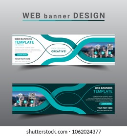 Modern banner web template. Exhibition advertising presentation abstract background, Flat style vector illustration artwork rectangle size.