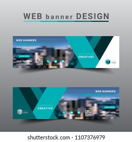 Modern banner web template. Exhibition advertising presentation abstract background, Flat style vector illustration artwork rectangle size.