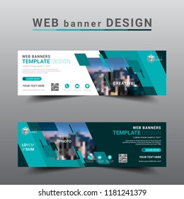Modern banner web template. Exhibition advertising presentation abstract background, Flat style vector illustration artwork rectangle size.