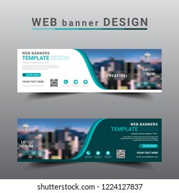 Modern banner web template. Exhibition advertising presentation abstract background, Flat style vector illustration artwork rectangle size.