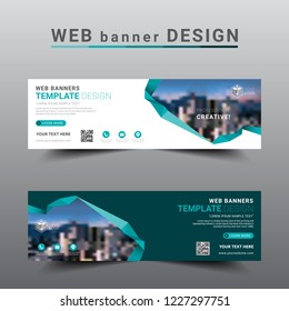 Modern banner web template. Exhibition advertising presentation abstract background, Flat style vector illustration artwork rectangle size.