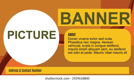 Modern banners with abstract patterns and marigold color renderings