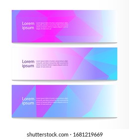 Modern banners background set. Vector abstract geometric design web template.

