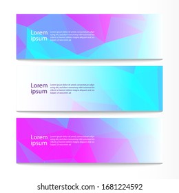 Modern banners background set. Vector abstract geometric design web template.

