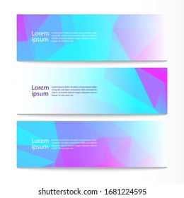 Modern banners background set. Vector abstract geometric design web template.

