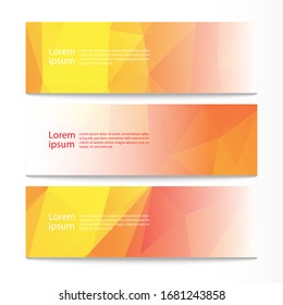 Modern banners background set. Vector abstract geometric design web template.


