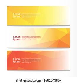 Modern banners background set. Vector abstract geometric design web template.

