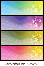 modern  banners with floral ornament, vector illustration