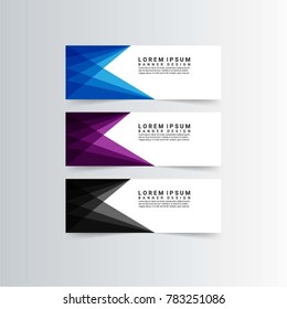 modern banners with geometric shapes