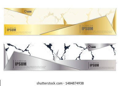 Modern banners with luxurious marble textures