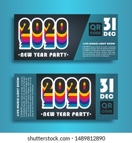 Modern banners set for New Year party 2020. Vector illustration.