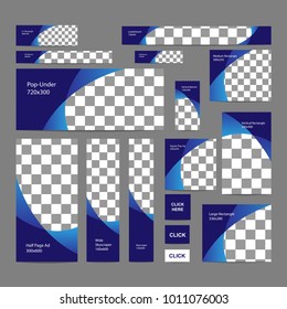 Modern banners set in standard sizes