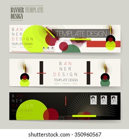 modern banners set template design with geometric elements