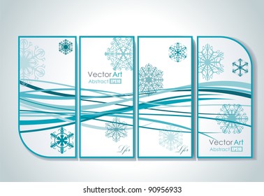 modern banners with snowflakes, vector illustration