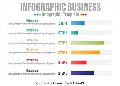 Modern Bar Business Infographic. Bar chart infographic template. Abstract digital business Infographic. Can be used for workflow process, business pyramid, banner, diagram, number options, work plan