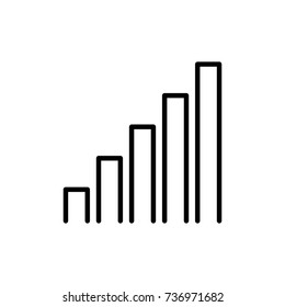 Modern bar chart line icon. Premium pictogram isolated on a white background. Vector illustration. Stroke high quality symbol. Bar chart icon in modern line style.