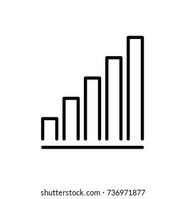 Modern bar chart line icon. Premium pictogram isolated on a white background. Vector illustration. Stroke high quality symbol. Bar chart icon in modern line style.