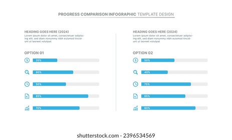 Moderne Tabelle Fortschritt Vergleich Infografik Design Vorlage