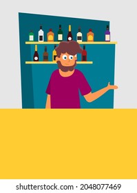 Modern bar. Flat vector isometric