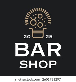 A modern bar shop logo design