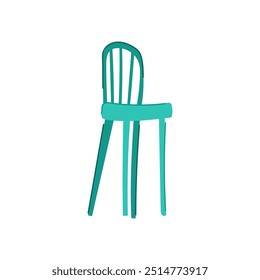Dibujos animados de taburete de bar moderno. madera rústica, cuero de metal, signo de taburete de bar moderno de estilo confort. símbolo aislado Ilustración vectorial