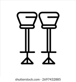 Icono moderno de taburete de bar para diseño de interiores