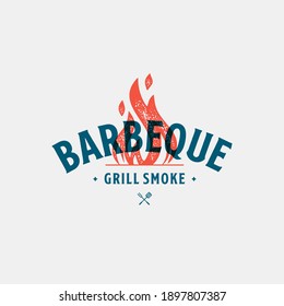 Modern Barbecue logo. BBQ template emblem design. Logo template for meat business - shop, market, restaurant or design - banner, sticker. Vector Illustration