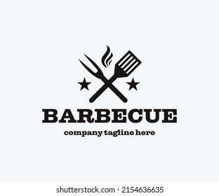 Modern Barbecue Logo Design. BBQ, Bar, and Grill Logo Design Template.