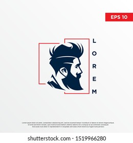 modern barber shop logo, modern template icon design