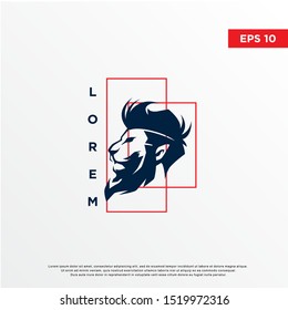 modern barber skull logo, modern template icon design