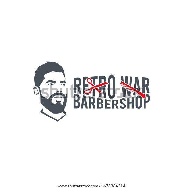modern\
barbershop logo template with retro\
style