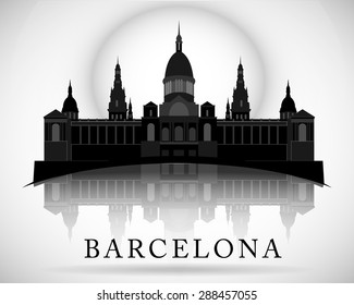 Modern Barcelona City Skyline Design. Spain