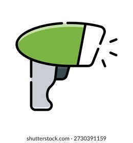 Modern barcode scanner icon with clean lines and bright lighting.