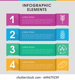 Modern barley infographic template. infographic design with barley icons includes wheat, harvest. can be used for presentation, diagram, annual report, web design.