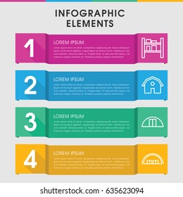 Modern barn infographic template. infographic design with barn icons includes . can be used for presentation, diagram, annual report, web design.