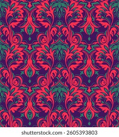 Modern baroque pattern. Damask style wallpaper. Vintage vintage fabric. Seamless vector paisley pattern. Border with ethnic embroidery. Indonesia, India and Asian geometric ethnic oriental border.