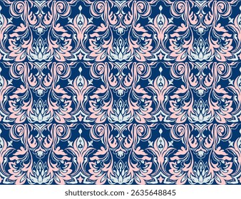 Modern barok patroon. Damask stijl behang. Vintage vintage stof. Naadloze vector paisley patroon. Grens met etnisch borduurwerk. Indonesië, India en de Aziatische geometrische oosterse grens.