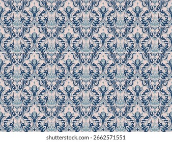 Patrón barroco moderno. Fondo de pantalla estilo damasco. Tela vintage de Antiguas. Patrón de paisley de Vector sin costuras. Frontera con bordados étnicos. Indonesia, India y frontera oriental étnica geométrica asiática.